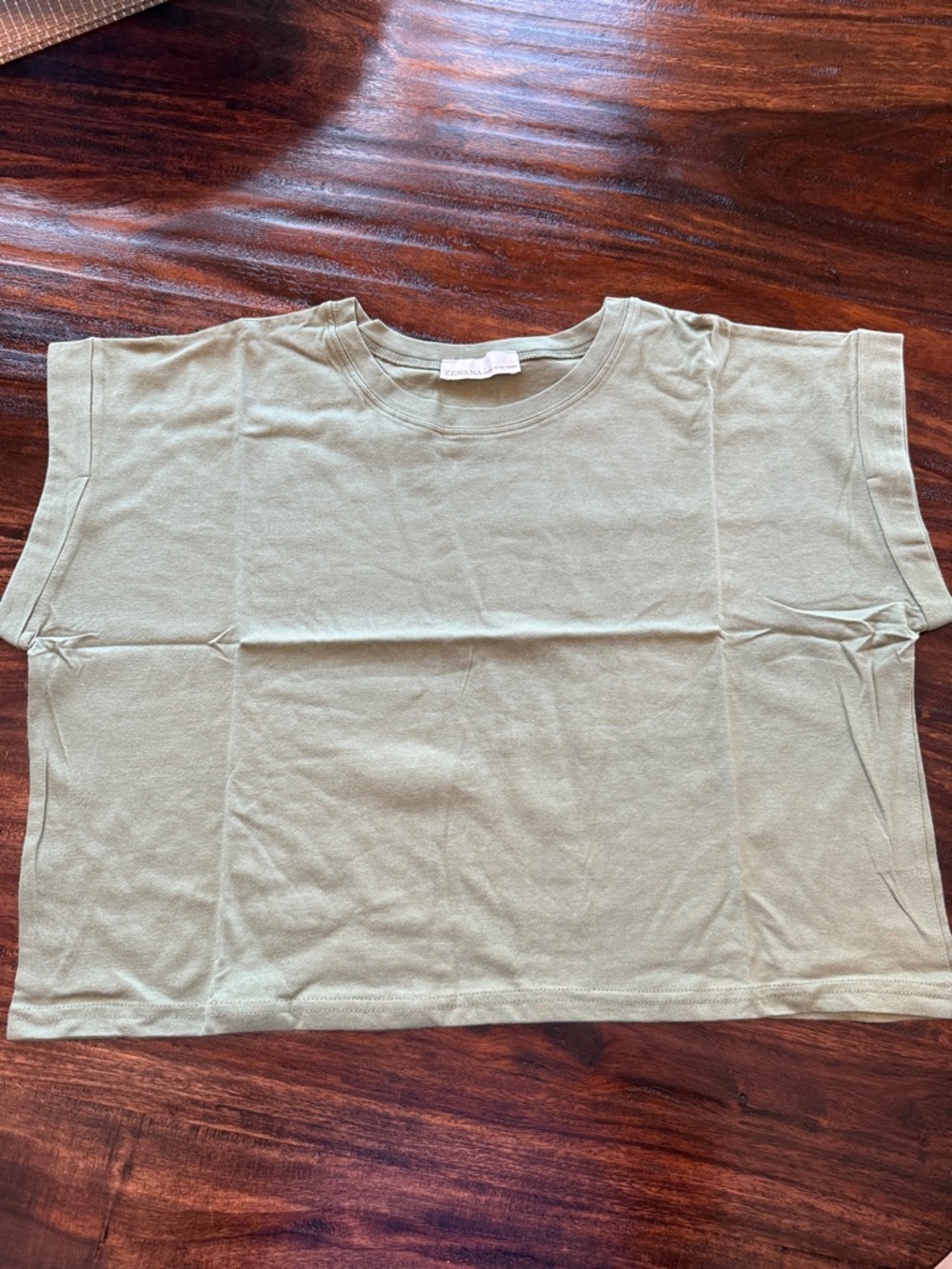 Zenana Outfitters Sage Green Crop Tee
